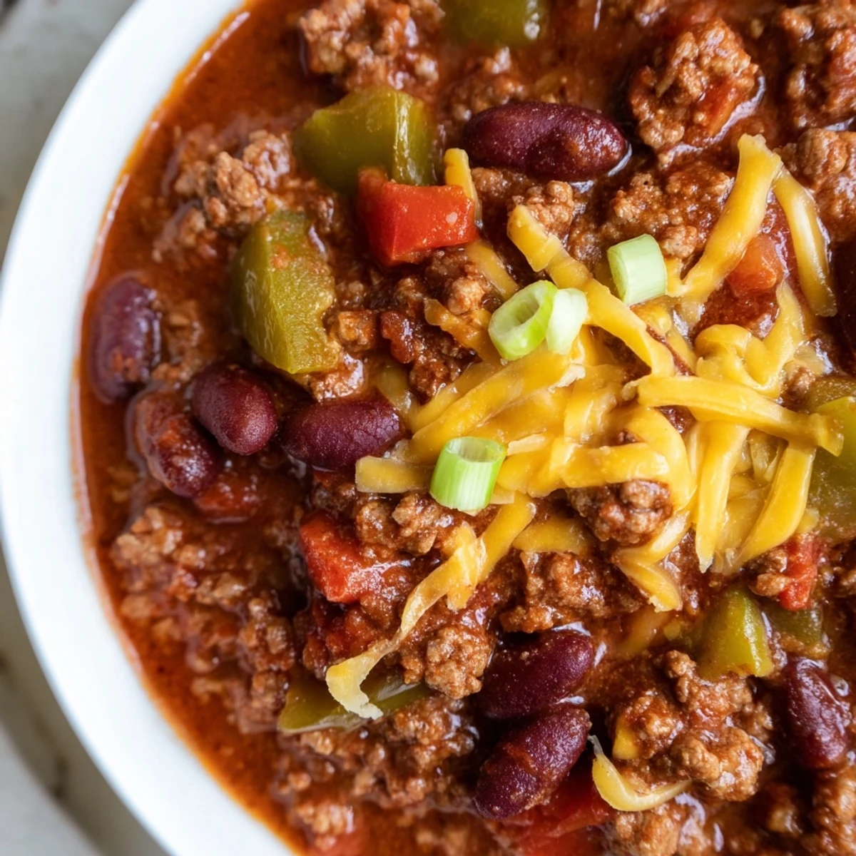 Delicious Simple Weeknight Chili featuring vibrant red tomatoes and a rich, savory aroma.