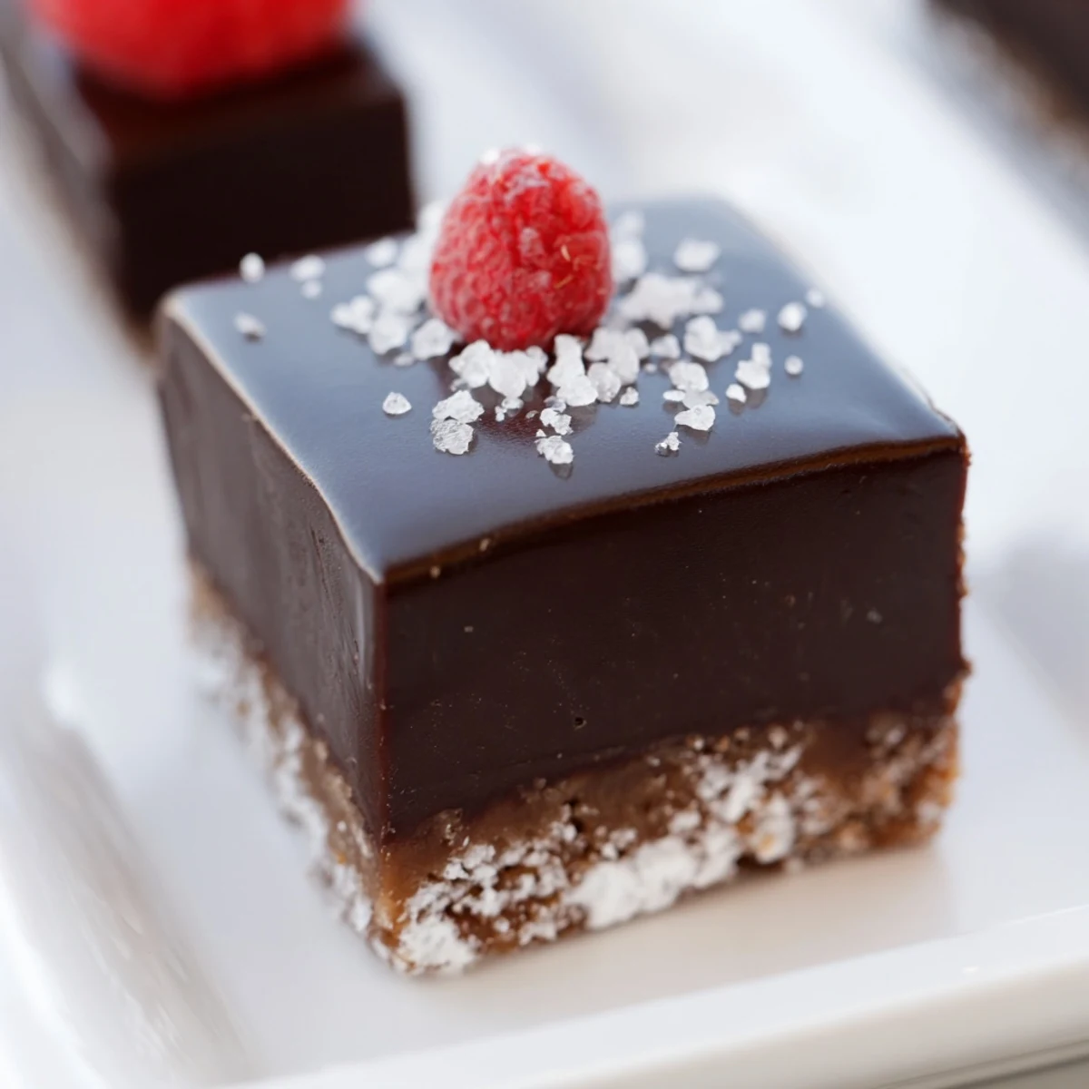 A beautifully arranged Checkerboard Terrace dessert, offering a delightful mix of textures and flavors.