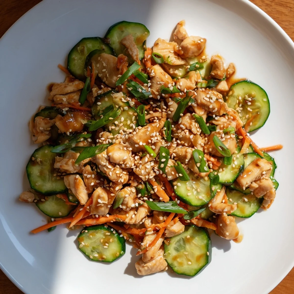 See the layers of deli container shaker chicken salad, ready to shake and enjoy this Asian-inspired meal.