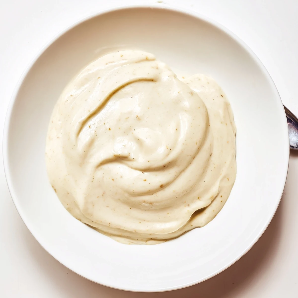 See a smooth swirl of 2-Ingredient Banana Ice Cream, ideal for a dairy-free dessert on a hot day.