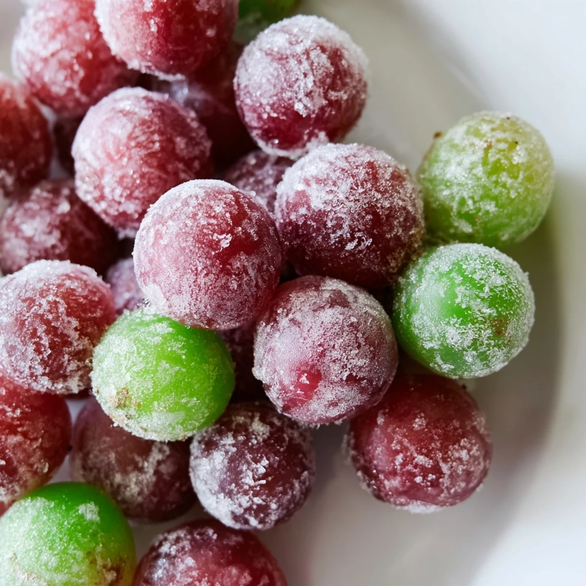 Vibrant photo of frozen grapes, displaying the natural sweetness of this simple, American snack.