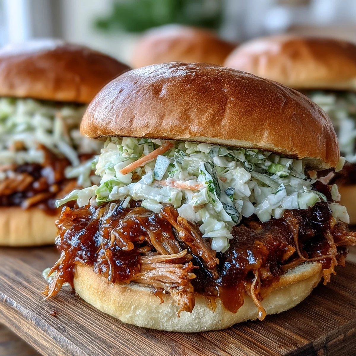 Sweet and savory Applesauce Pulled Pork Sandwiches with a side of chips, ready for a classic American game day feast.