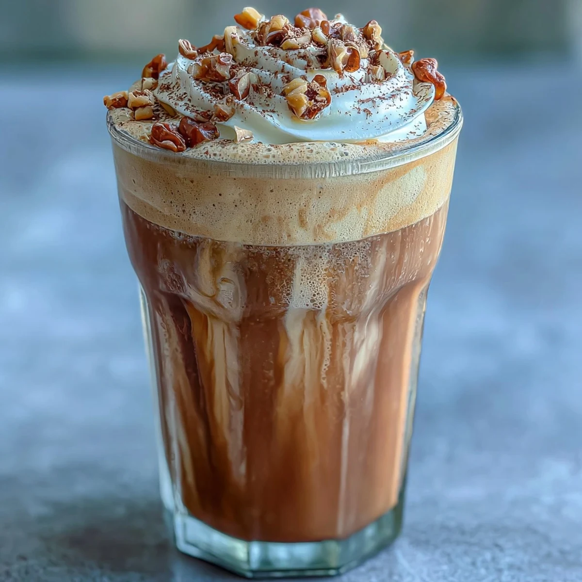 Rich Hojicha milkshake featuring earthy roasted green tea, creamy vanilla ice cream, and a dusting of Hojicha powder on top.