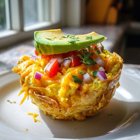 A top-down view of golden, fluffy Sheet Pan Breakfast Tacos, each filled with melted cheddar, diced tomatoes, and fresh avocado slices.