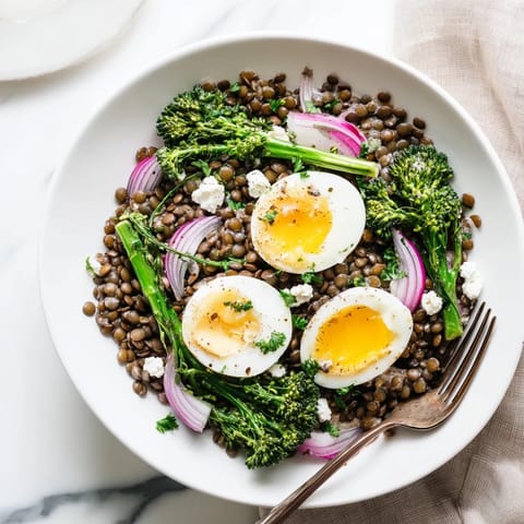 French Lentil With Broccolini Eggs