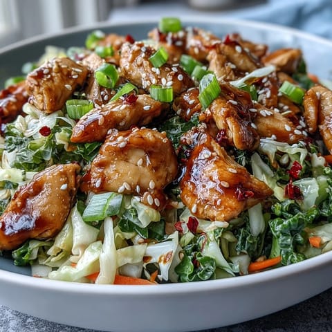 Sizzling Egg Roll Bowls with Chicken and Cabbage feature tender browned chicken, crisp shredded vegetables, and a glossy soy-sesame glaze for an easy dinner.