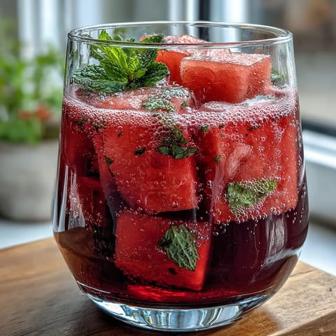 Refreshing watermelon lime sparkling punch with fresh mint, perfect for spring gatherings and outdoor celebrations.