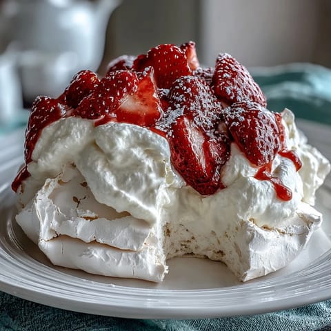 Mini Pavlovas Strawberries Cream