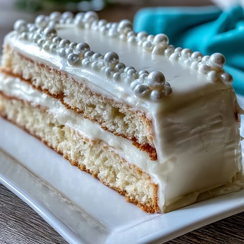 ALT image text: Communion Party Sheet Cake with Pearl Fondant, a beautifully decorated white fondant cake adorned with edible pearls for a First Communion celebration.