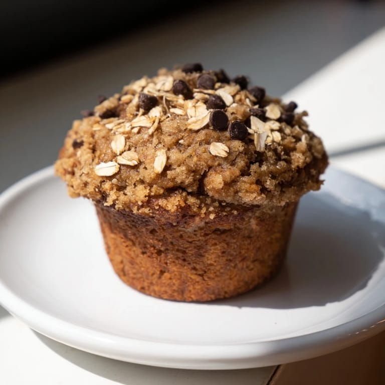 A close-up of tender freezer-friendly breakfast muffins, hinting at the banana or zucchini flavor inside.