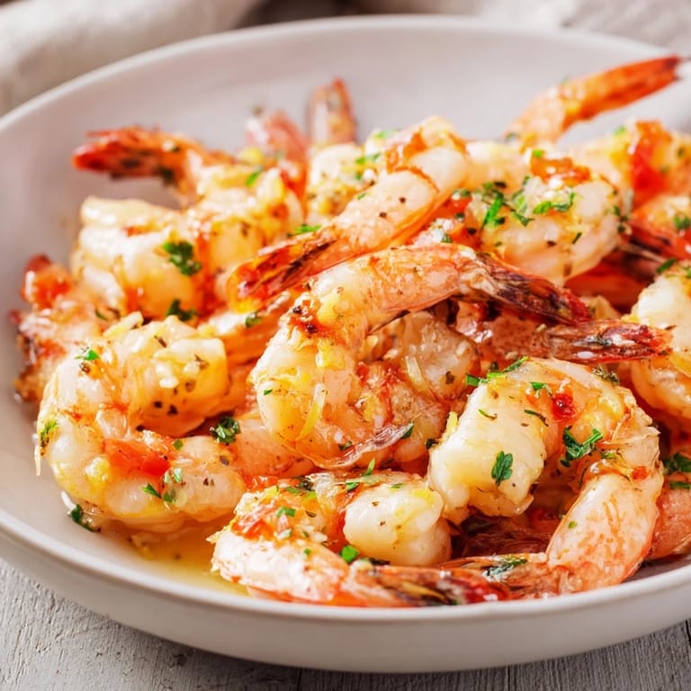 Tender shrimp in a creamy garlic shrimp scampi sauce, bursting with lemon and herbs.
