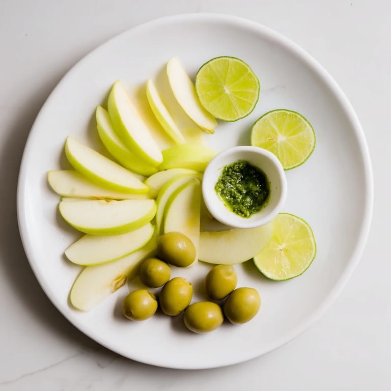 This colorful The Emerald City snack board, with lime and pesto, is ready to be enjoyed!