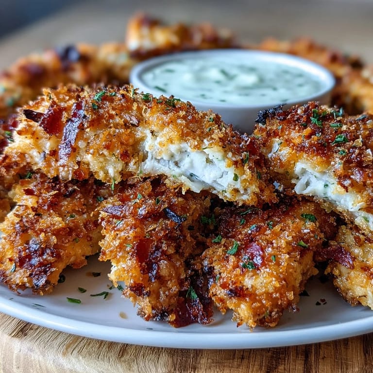 Air fryer chicken strips, perfectly browned and seasoned, resting on a plate for a quick family dinner.
