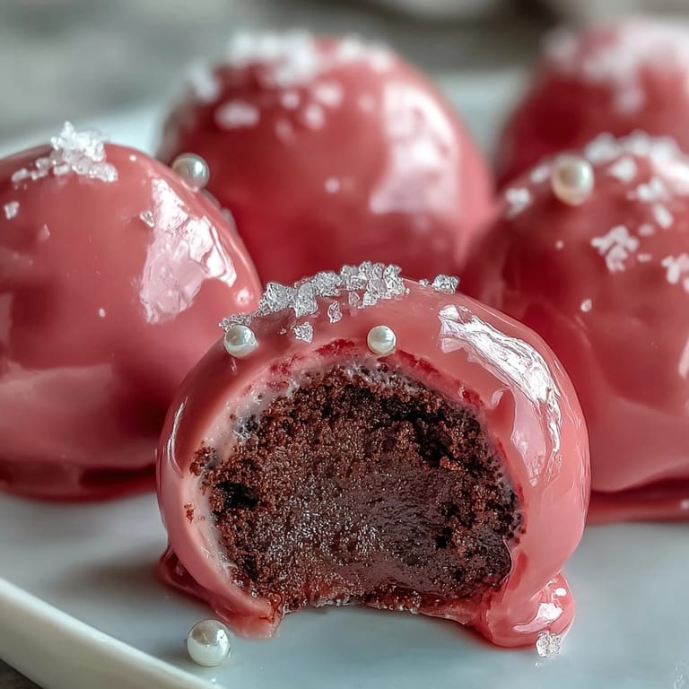 A platter of bite-sized Oreo Truffle Balls with Pink Candy Coating, perfect for a festive party dessert or gift.