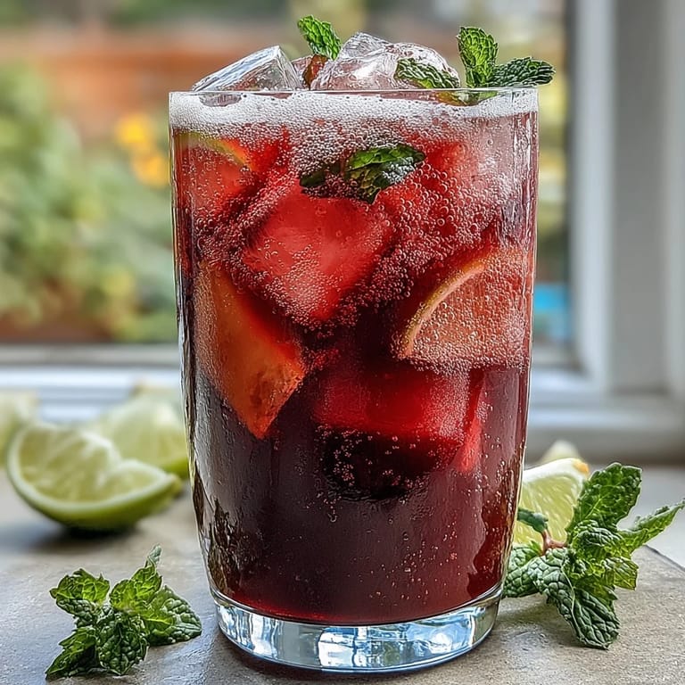 Sparkling watermelon lime punch with mint and ice, a bright and refreshing beverage for warm weather parties.