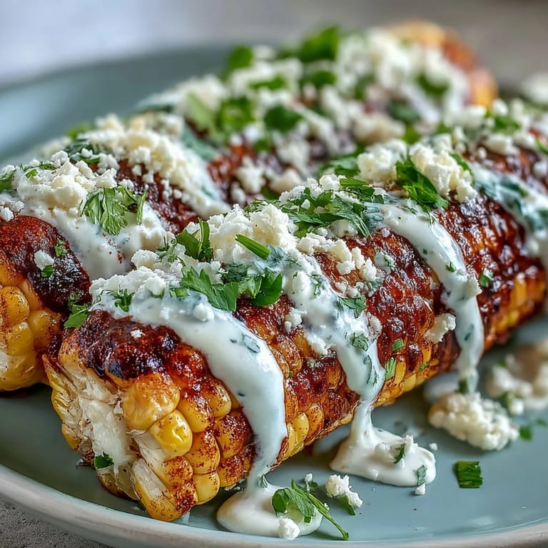 Bright and zesty elote-style corn with chili-dusted Cotija cheese, fresh cilantro, and a squeeze of lime for bold Mexican flavor.