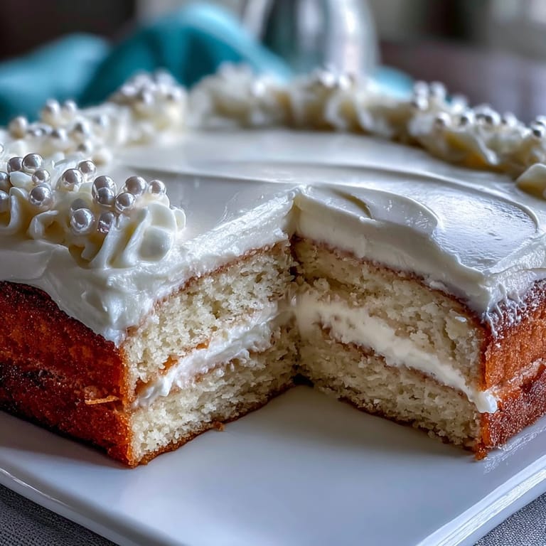 ALT image text: Elegant Communion Party Sheet Cake with Pearl Fondant, featuring a smooth fondant finish and shimmering pearl decorations, perfect for a sacred celebration.