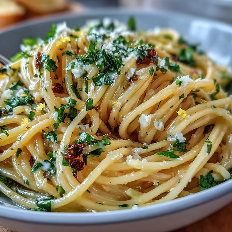 Bright and creamy Easy Lemon Butter Pasta served with fresh parsley and extra grated cheese.