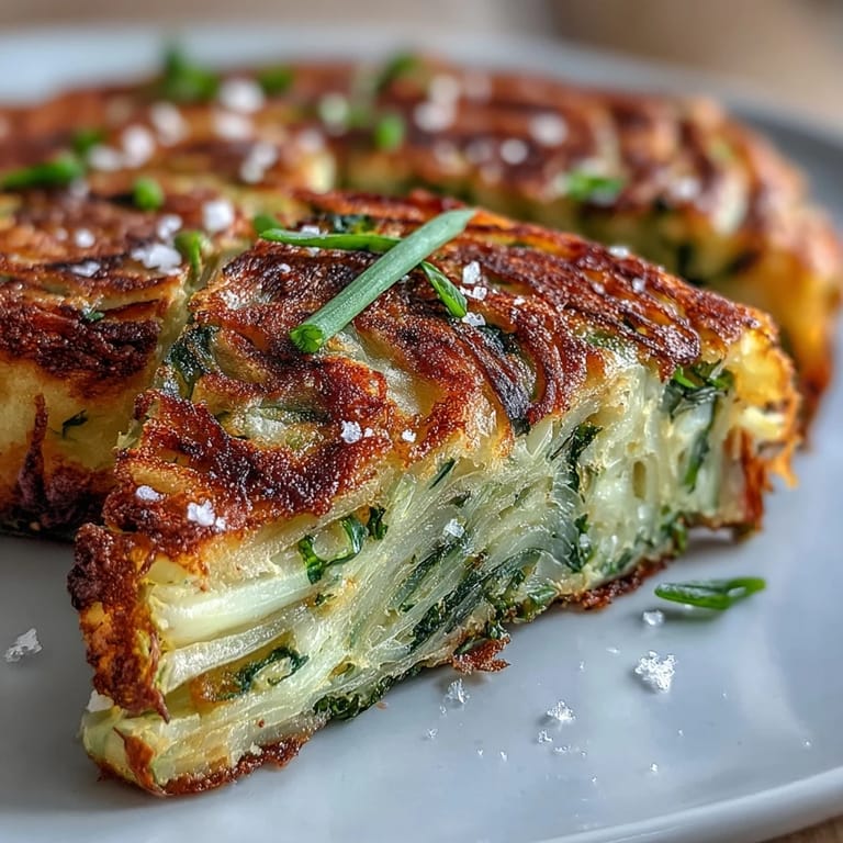 Close-up of flaky spring onion pancakes, golden brown and aromatic with fresh scallions, perfect for snacking or appetizers.  