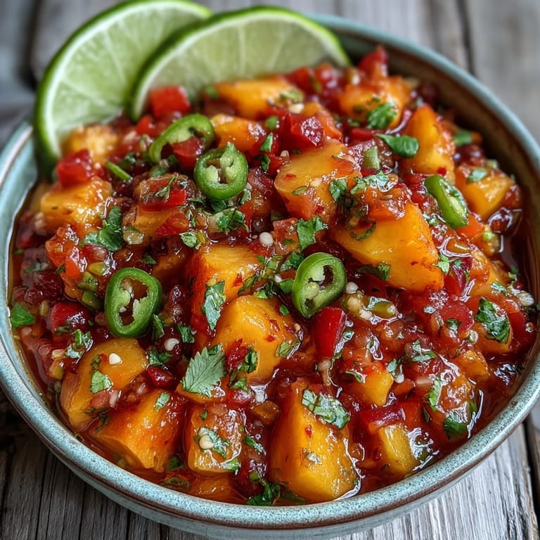 Fresh Peach Jalapeño Salsa, a zesty, sweet topping for smoky grilled fish.