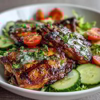 Lemon vinaigrette grilled chicken and veggie bowl with quinoa and feta cheese