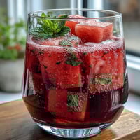 Refreshing watermelon lime sparkling punch with fresh mint, perfect for spring gatherings and outdoor celebrations.