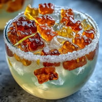 Vibrant Gummy Bear Lemonade Jelly Cups with zesty lemon flavor, perfect for summer.