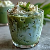 Mother's Day Iced Matcha Latte with Vanilla Cold Foam layered beautifully in tall glasses.