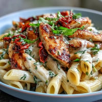 Creamy Marry Me Chicken Pasta with tender chicken and sun-dried tomatoes.